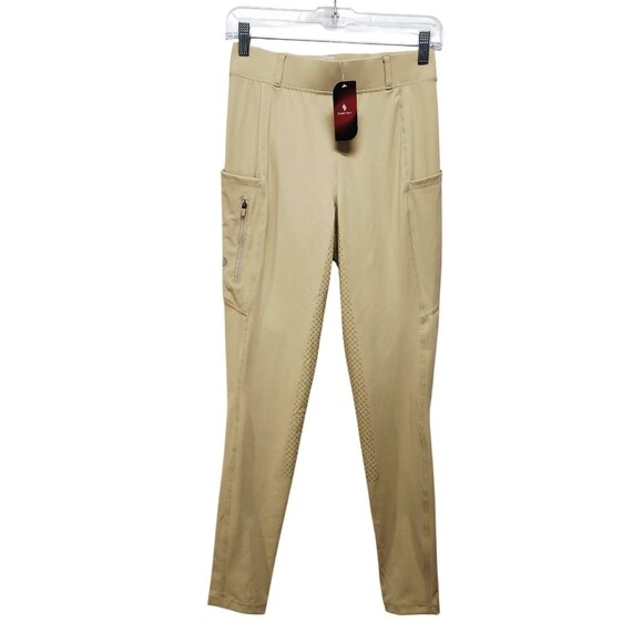 Santiny Womens Beige Riding Pants leggings Size S With Pockets & Stretch - Picture 12 of 12